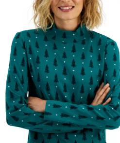 Karen Scott Women's Holiday Mock-Neck Top, Created For Macy's -CeCe cloth-shop 22224036 fpx