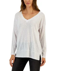 Style & Co Women's V-Neck Snit Top, Created For Macy's