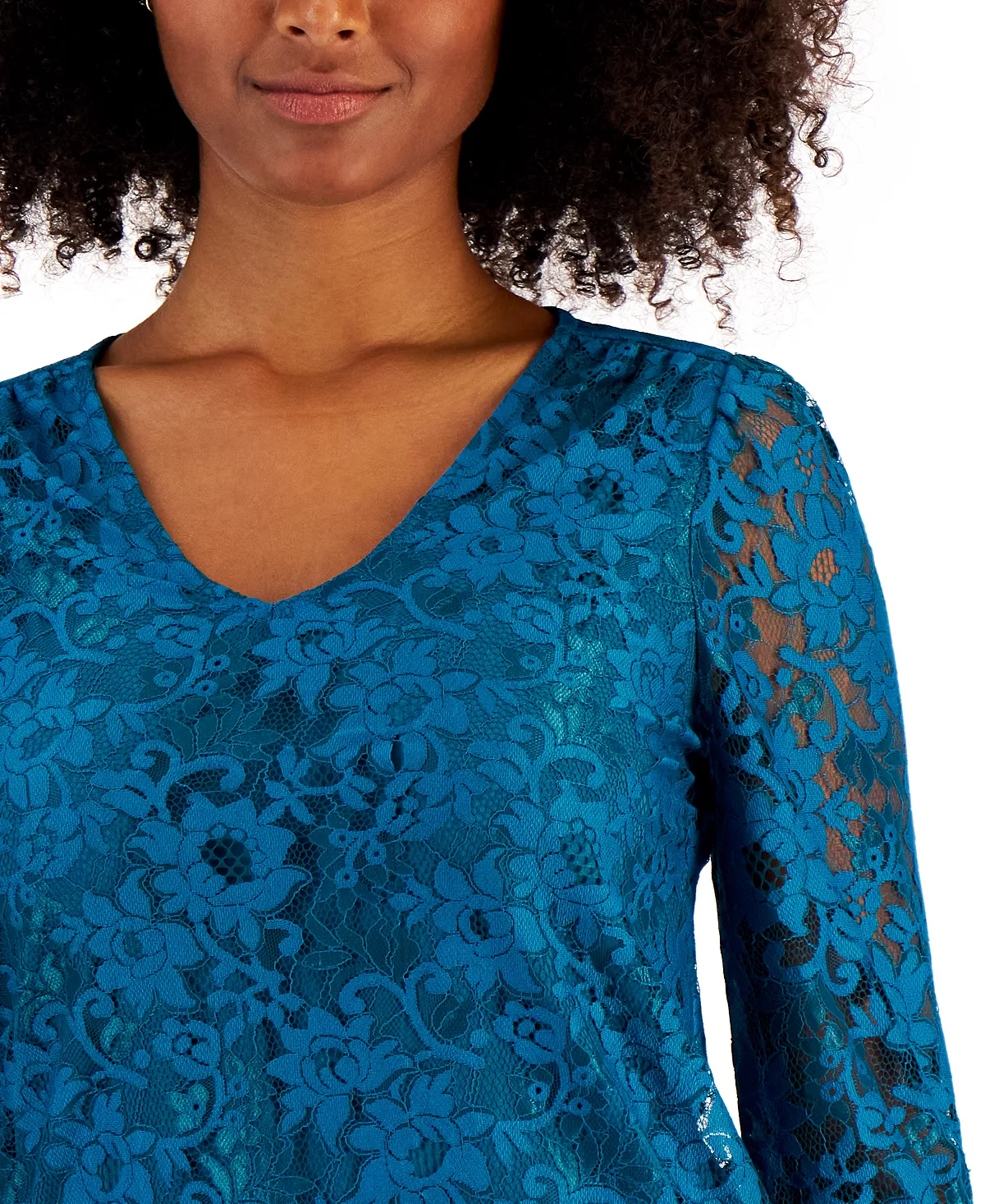 Charter Club Women's Lace Overlay Top, Created For Macy's 4 Charter Club Women's Lace Overlay Top, Created For Macy's - Image 4
