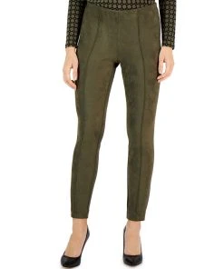 Anne Klein Hollywood Faux Suede Front-Seam Pants
