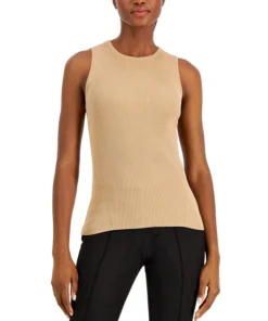 Anne Klein Women's Ribbed-Knit Crewneck Tank Top