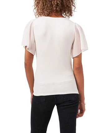 1.STATE Women's Flutter Short Sleeve V-Neck Top 2 1.STATE Women's Flutter Short Sleeve V-Neck Top - Image 2