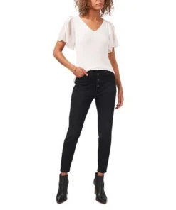 1.STATE Women's Flutter Short Sleeve V-Neck Top 9 1.STATE Women's Flutter Short Sleeve V-Neck Top -CeCe cloth-shop 22264366 fpx