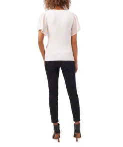 1.STATE Women's Flutter Short Sleeve V-Neck Top 10 1.STATE Women's Flutter Short Sleeve V-Neck Top -CeCe cloth-shop 22264367 fpx