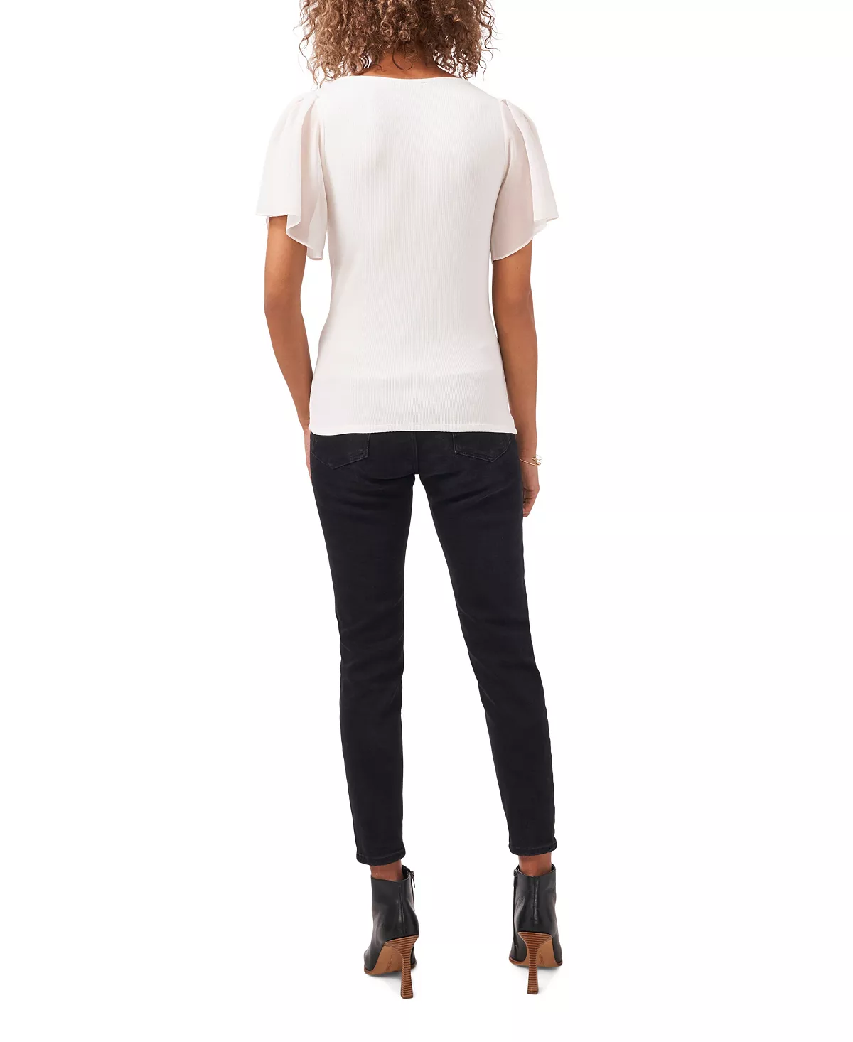 1.STATE Women's Flutter Short Sleeve V-Neck Top 4 1.STATE Women's Flutter Short Sleeve V-Neck Top - Image 4