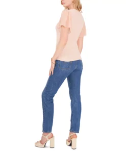 1.STATE Women's Flutter Short Sleeve V-Neck Top 13 1.STATE Women's Flutter Short Sleeve V-Neck Top -CeCe cloth-shop 22264384 fpx