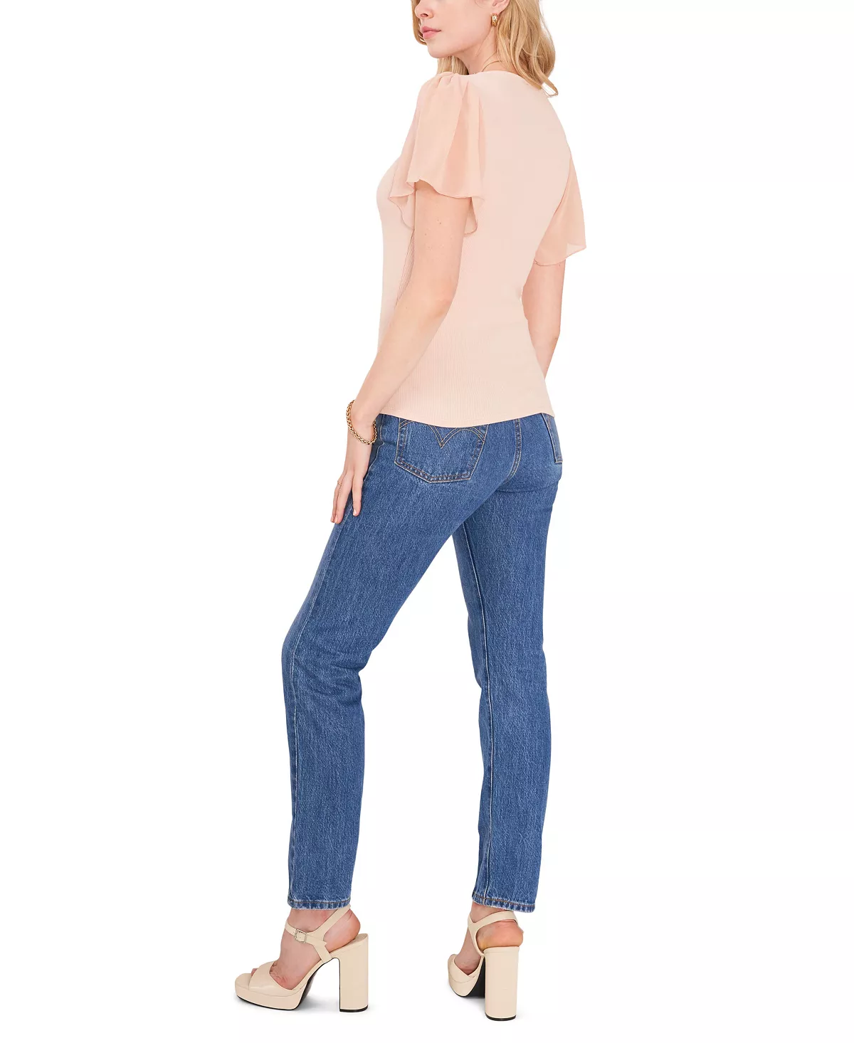 1.STATE Women's Flutter Short Sleeve V-Neck Top 7 1.STATE Women's Flutter Short Sleeve V-Neck Top - Image 7