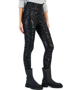 INC International Concepts Women's Animal-Print Metallic Ponté-Knit Skinny Pants, Created For Macy's -CeCe cloth-shop 22269328 fpx