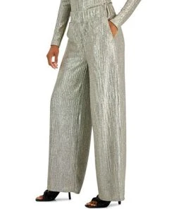 INC International Concepts Women's Metallic Wide-Leg High Rise Pull-On Pants, Created For Macy's 7 INC International Concepts Women's Metallic Wide-Leg High Rise Pull-On Pants, Created For Macy's -CeCe cloth-shop 22270457 fpx