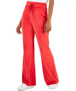 INC International Concepts Women's Velour High-Rise Flare-Leg Pants, Created For Macy's