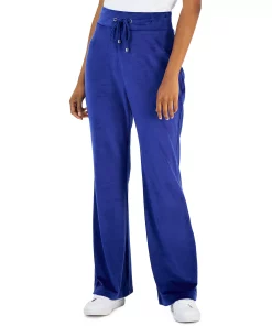 INC International Concepts Women's Velour High-Rise Flare-Leg Pants, Created For Macy's -CeCe cloth-shop 22270643 fpx
