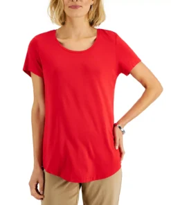 JM Collection Scoop-Neck T-Shirt, Created For Macy's -CeCe cloth-shop 22271328 fpx