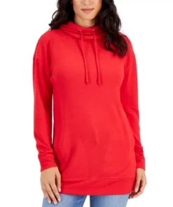 Style & Co Women's Drawstring Cowl-Neck Knit Tunic, Created For Macy's
