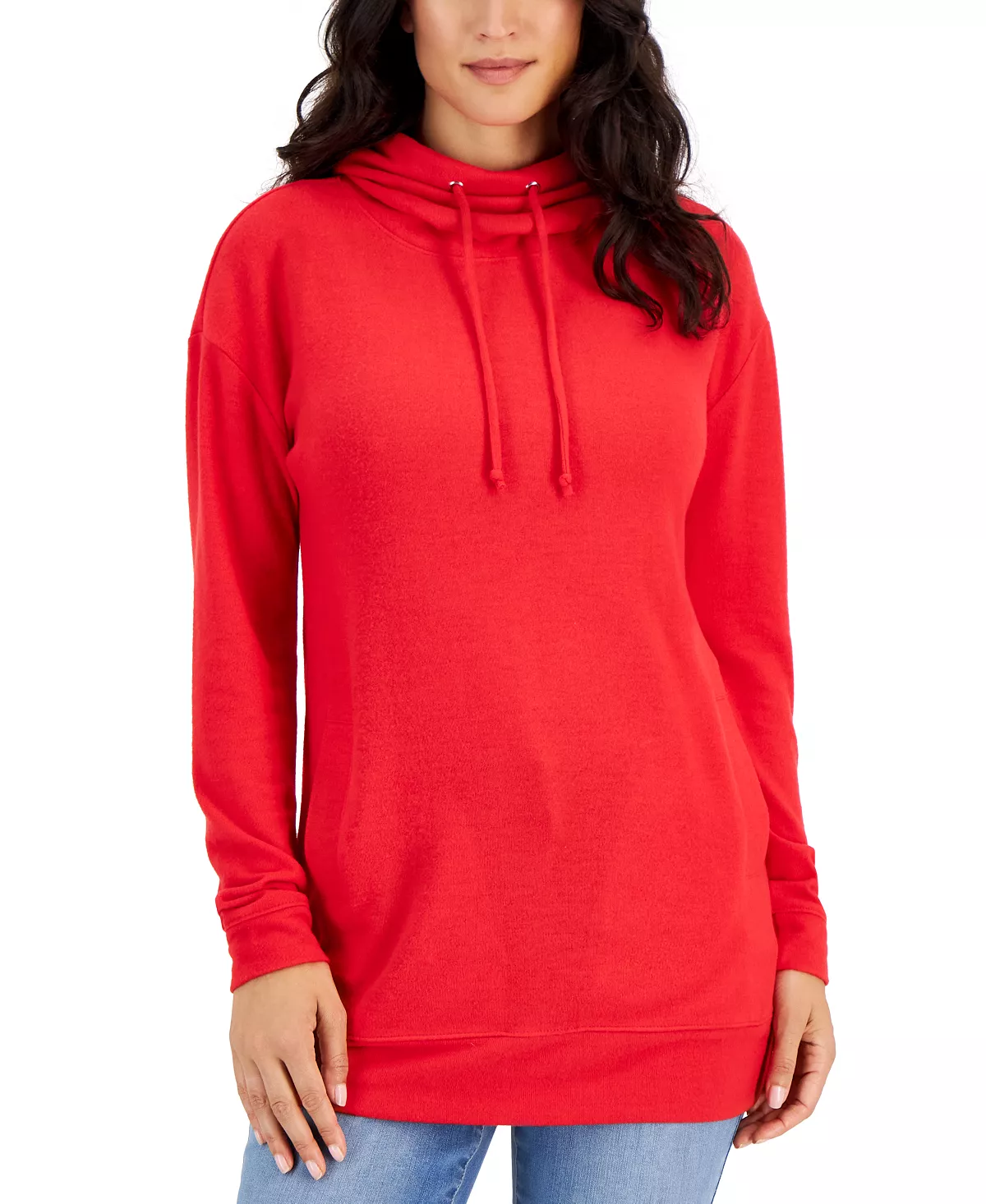 Style & Co Women's Drawstring Cowl-Neck Knit Tunic, Created For Macy's 1 Style & Co Women's Drawstring Cowl-Neck Knit Tunic, Created For Macy's