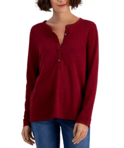 Style & Co Women's Cotton Crewneck Top, Created For Macy's