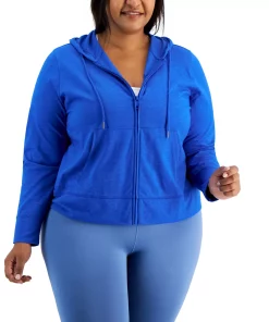 ID Ideology Plus Size Full-Zip Hooded Jacket, Created For Macy's -CeCe cloth-shop 22292694 fpx