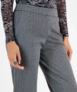 Bar III Women's Shimmer Herringbone Straight-Leg Ankle Pants, Created For Macy's -CeCe cloth-shop 22299160 fpx