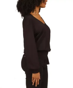 Michael Kors Women's Smocked-Trimmed Top, Regular & Petite 9 Michael Kors Women's Smocked-Trimmed Top, Regular & Petite -CeCe cloth-shop 22299413 fpx