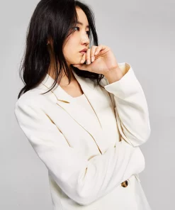 And Now This Women's Oversized Notched Collar One-Button Blazer -CeCe cloth-shop 22304610 fpx