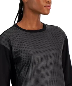 Anne Klein Women's Long-Sleeve Faux-Leather Top -CeCe cloth-shop 22327520 fpx