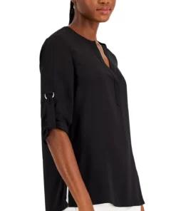 Anne Klein Women's Roll Tab Popover Shirt -CeCe cloth-shop 22329990 fpx