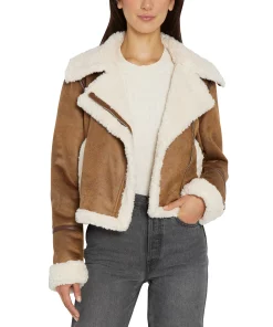 Sam Edelman Women's Faux-Shearling Moto Coat -CeCe cloth-shop 22334005 fpx