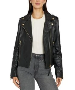 Sam Edelman Women's Leather Moto Jacket -CeCe cloth-shop 22336302 fpx