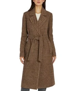 Sam Edelman Women's Belted Tweed Wrap Coat