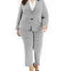 Kasper Plus Size Houndstooth Notch-Collar Button-Front Jacket
