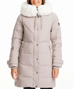 Vince Camuto Women's Faux-Fur-Collar Hooded Puffer Coat