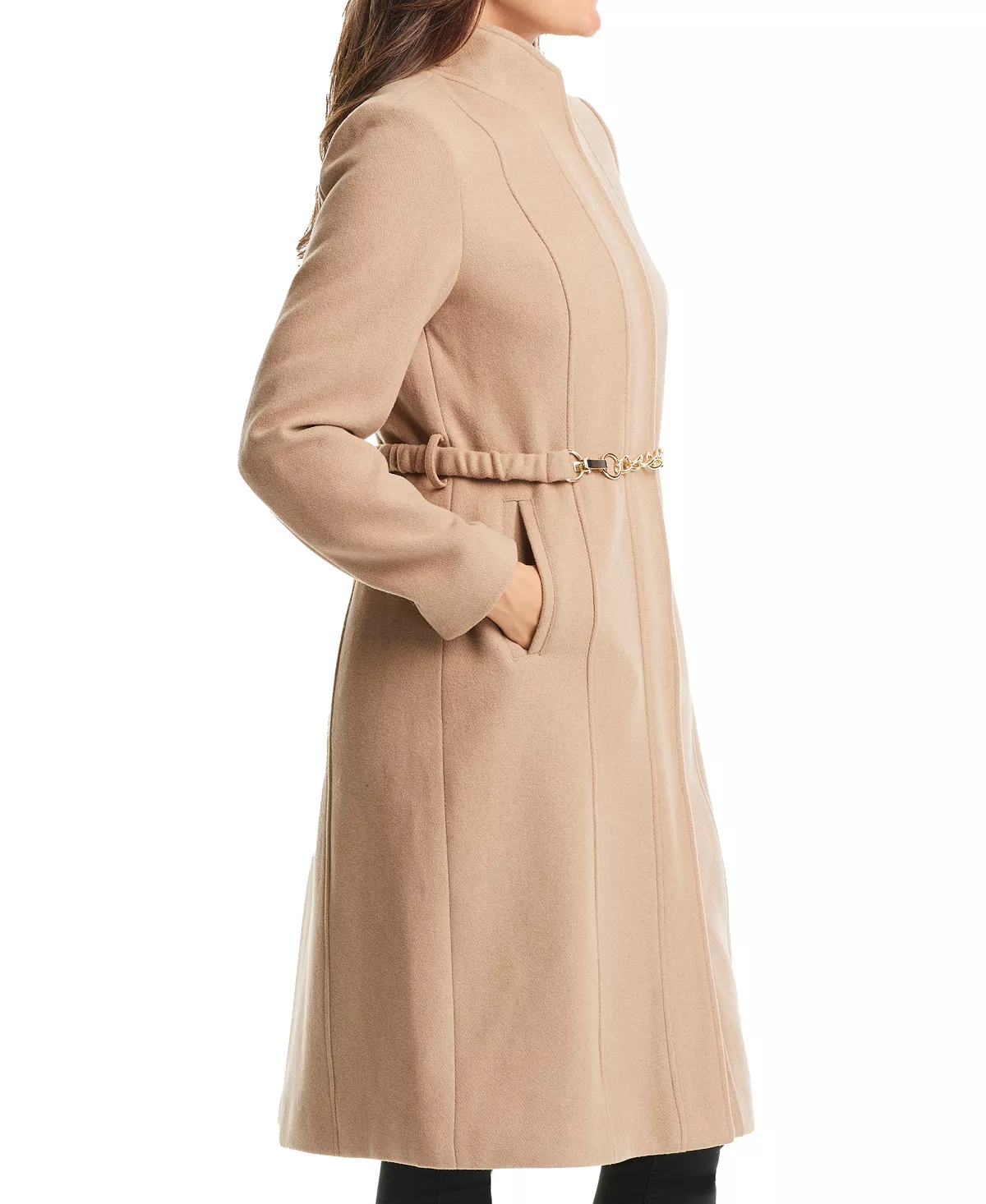 Vince Camuto Women's Chain Belted Maxi Coat 2 Vince Camuto Women's Chain Belted Maxi Coat - Image 2