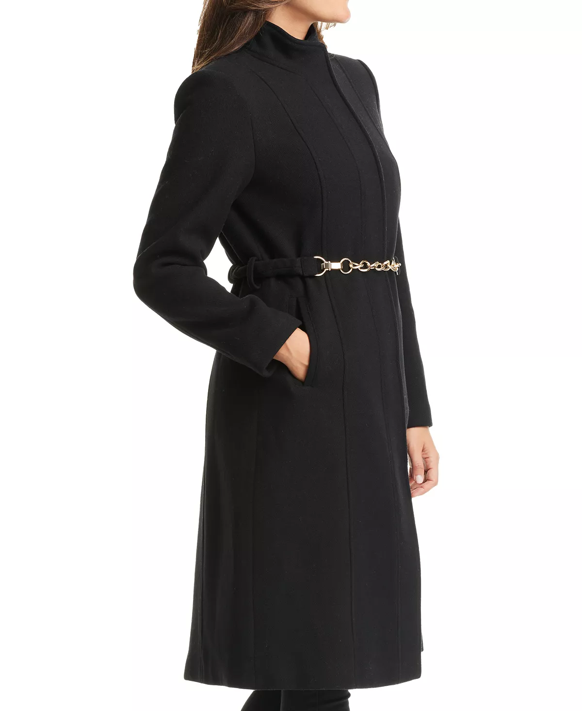 Vince Camuto Women's Chain Belted Maxi Coat 3 Vince Camuto Women's Chain Belted Maxi Coat - Image 3