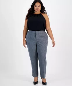 Bar III Plus Size Shimmer Herringbone Ankle Pants, Created For Macy's 8 Bar III Plus Size Shimmer Herringbone Ankle Pants, Created For Macy's -CeCe cloth-shop 22337643 fpx