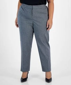 Bar III Plus Size Shimmer Herringbone Ankle Pants, Created For Macy's