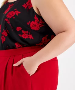 Bar III Plus Size Textured Crepe Wide-Leg Pants, Created For Macy's -CeCe cloth-shop 22337666 fpx