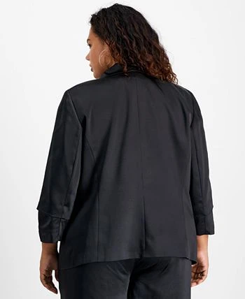 Bar III Plus Size Washed Satin Pleated-Sleeve Jacket, Created For Macy's 2 Bar III Plus Size Washed Satin Pleated-Sleeve Jacket, Created For Macy's - Image 2