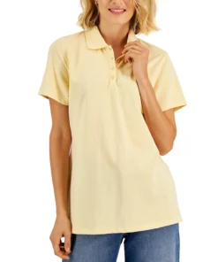Karen Scott Cotton Short Sleeve Polo Shirt, Created For Macy's