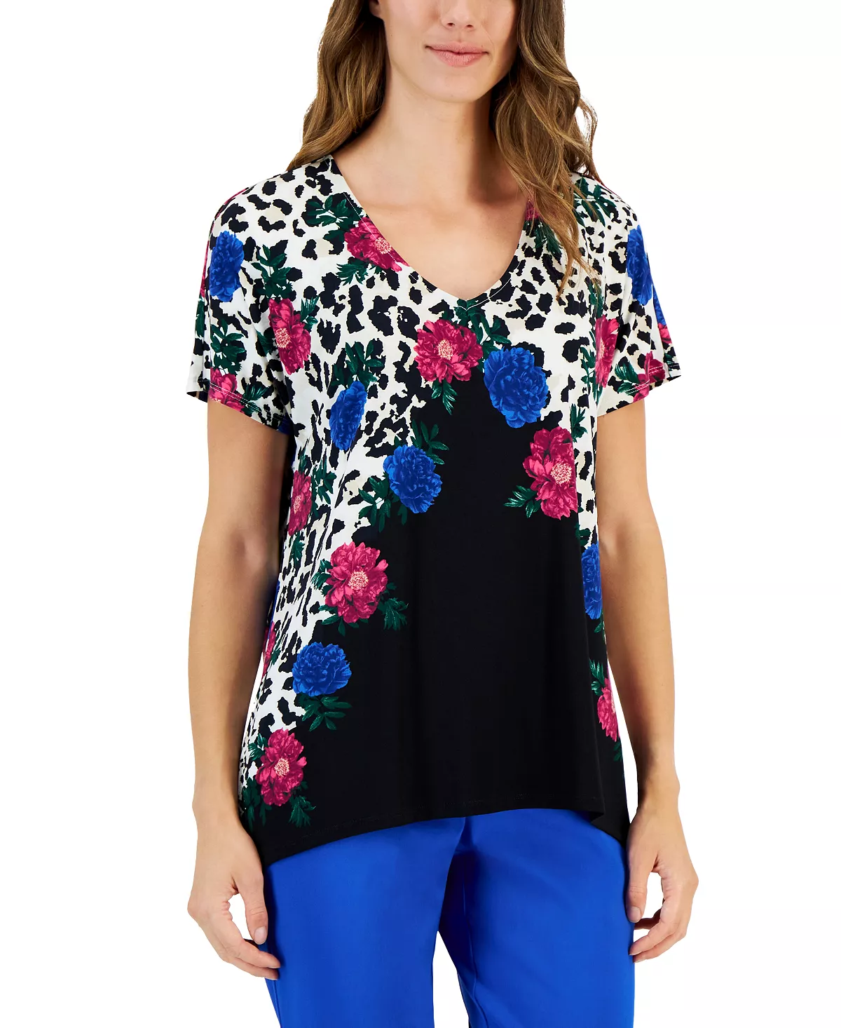 JM Collection Women's Arching Garden Short-Sleeve Tunic, Created For Macy's 4 JM Collection Women's Arching Garden Short-Sleeve Tunic, Created For Macy's - Image 4