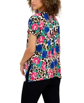 JM Collection Women's Arching Garden Short-Sleeve Tunic, Created For Macy's 2 JM Collection Women's Arching Garden Short-Sleeve Tunic, Created For Macy's - Image 2
