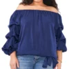 Vince Camuto Plus Size Bubble-Sleeve Off-The-Shoulder Top