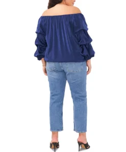 Vince Camuto Plus Size Bubble-Sleeve Off-The-Shoulder Top -CeCe cloth-shop 22371231 fpx