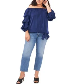 Vince Camuto Plus Size Bubble-Sleeve Off-The-Shoulder Top -CeCe cloth-shop 22371233 fpx