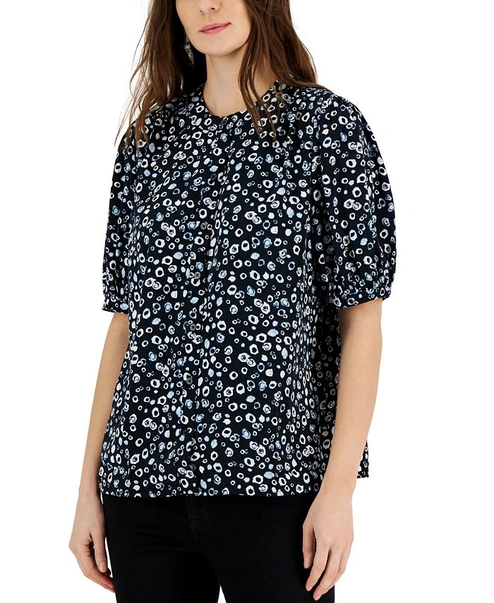 Alfani Women's Band-Collar Elbow-Sleeve Top, Created For Macy's 1 Alfani Women's Band-Collar Elbow-Sleeve Top, Created For Macy's