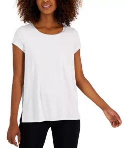 Alfani Women's Satin-Trim Scoop-Neck Top, Created For Macy's