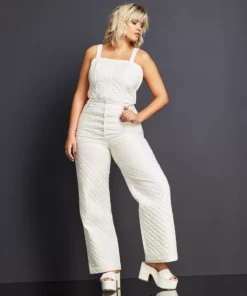 Royalty By Maluma Women's Quilted Button-Fly Pants, Created For Macy's -CeCe cloth-shop 22394771 fpx