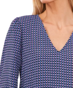 CeCe Women's Long Sleeve Floral-Print Tie-Sleeve Blouse -CeCe cloth-shop 22409533 fpx