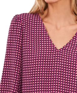 CeCe Women's Long Sleeve Floral-Print Tie-Sleeve Blouse -CeCe cloth-shop 22409557 fpx