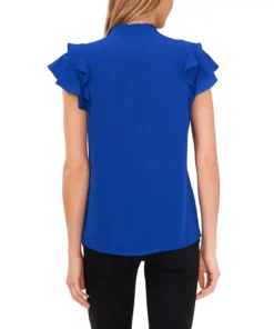 CeCe Women's Short Sleeve Pin-tuck Ruffled Button-up Blouse 8 CeCe Women's Short Sleeve Pin-tuck Ruffled Button-up Blouse -CeCe cloth-shop 22417115 fpx