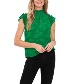 CeCe Ruffled Flutter Sleeve Blouse Top