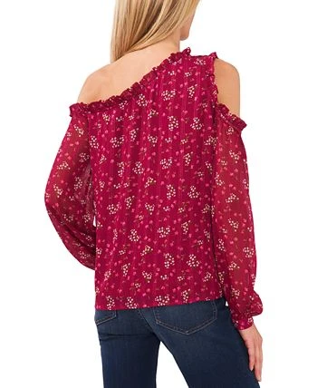 CeCe Women's Printed Cold-Shoulder Bow Blouse 2 CeCe Women's Printed Cold-Shoulder Bow Blouse - Image 2